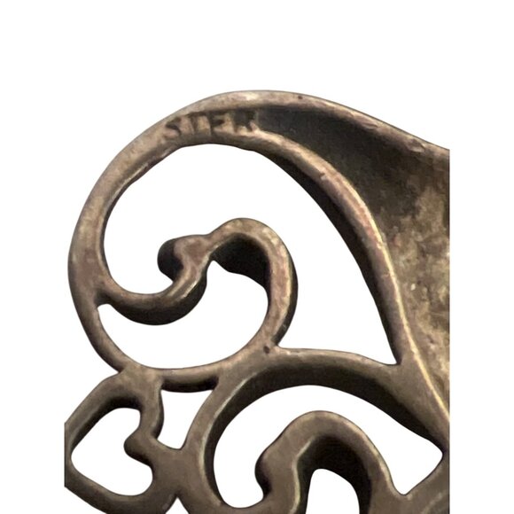 Vintage Sterling Silver Unicorn Head Pendant Charm Openwork Estate 2.2g 1.25" - Picture 4 of 6